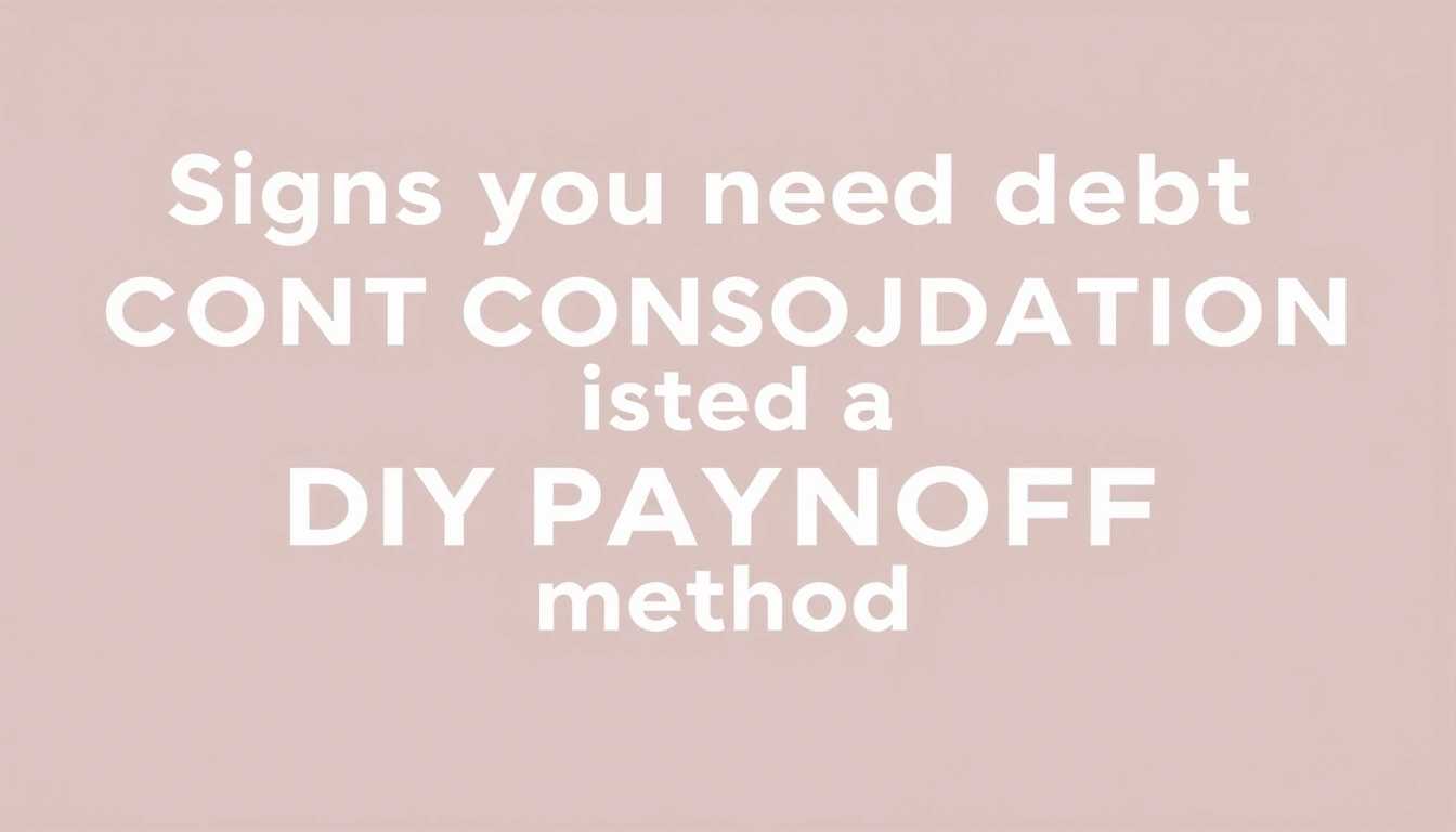 Signs you need debt consolidation instead of a DIY payoff method